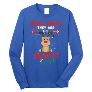 Dear Santa They Are Naughty List Reindeer Funny Christmas Cute Gift Long Sleeve Shirt