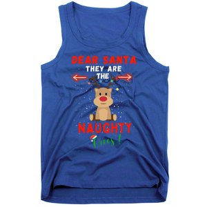 Dear Santa They Are Naughty List Reindeer Funny Christmas Cute Gift Tank Top