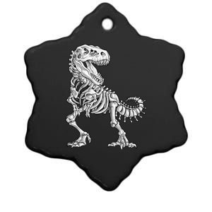 Dinosaur Skeleton T Rex Halloween Gift Ceramic Star Ornament