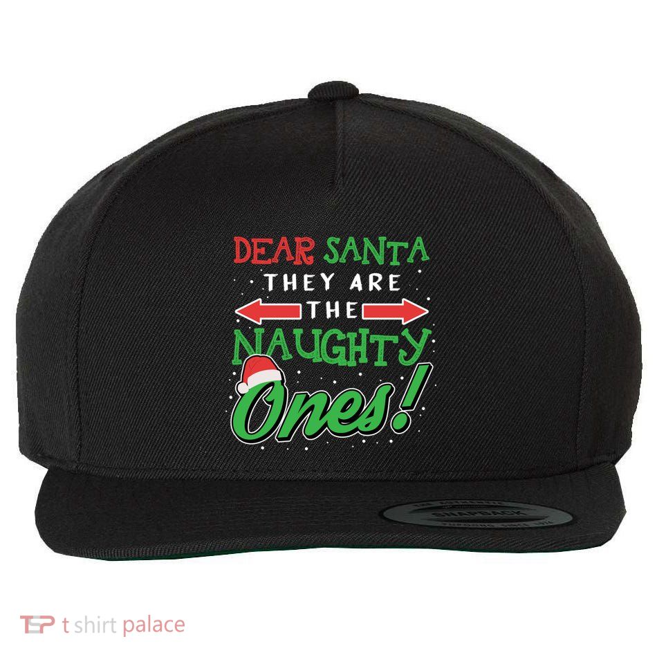 Dear Santa They Are The Naughty Ones Funny Christmas Funny Gift Meaningful Gift Wool Snapback Cap