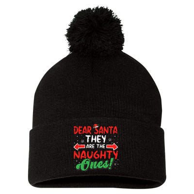 Dear Santa They Naughty Ones Christmas Xmas  Pom Pom 12in Knit Beanie