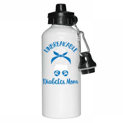 Diabetes Support T1d Warrior Unbreakable Diabetes Mom Gift Aluminum Water Bottle