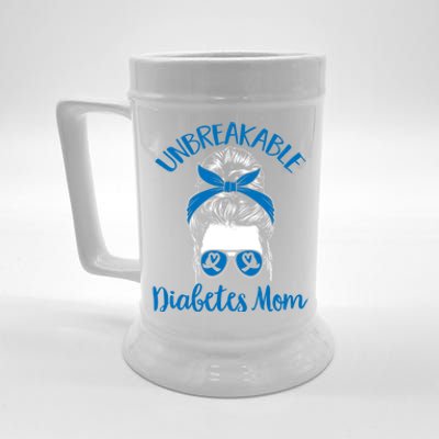 Diabetes Support T1d Warrior Unbreakable Diabetes Mom Gift Beer Stein