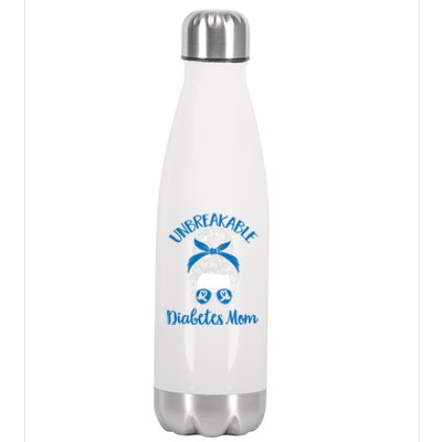 Diabetes Support T1d Warrior Unbreakable Diabetes Mom Gift Stainless Steel Insulated Water Bottle