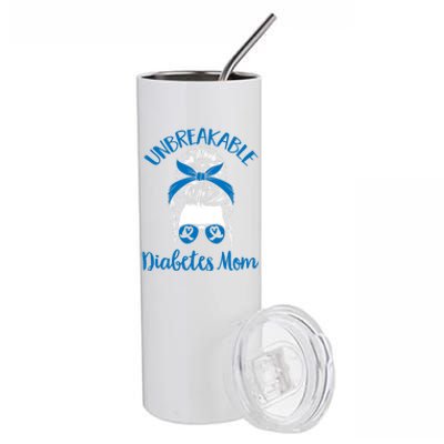 Diabetes Support T1d Warrior Unbreakable Diabetes Mom Gift Stainless Steel Tumbler