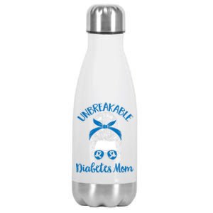 Diabetes Support T1d Warrior Unbreakable Diabetes Mom Gift Stainless Steel Insulated Water Bottle