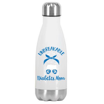 Diabetes Support T1d Warrior Unbreakable Diabetes Mom Gift Stainless Steel Insulated Water Bottle