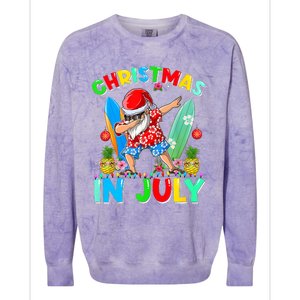 Dabbing Santa T Christmas In July Hawaiian Xmas Colorblast Crewneck Sweatshirt