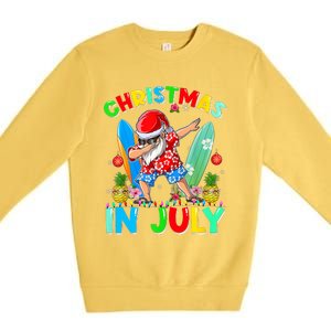 Dabbing Santa T Christmas In July Hawaiian Xmas Premium Crewneck Sweatshirt