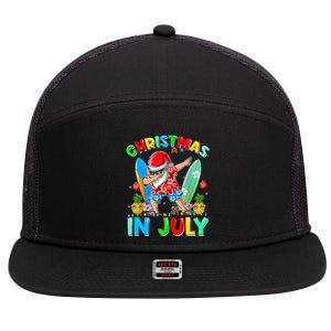 Dabbing Santa T Christmas In July Hawaiian Xmas 7 Panel Mesh Trucker Snapback Hat