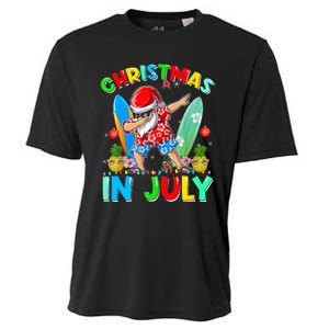 Dabbing Santa T Christmas In July Hawaiian Xmas Cooling Performance Crew T-Shirt