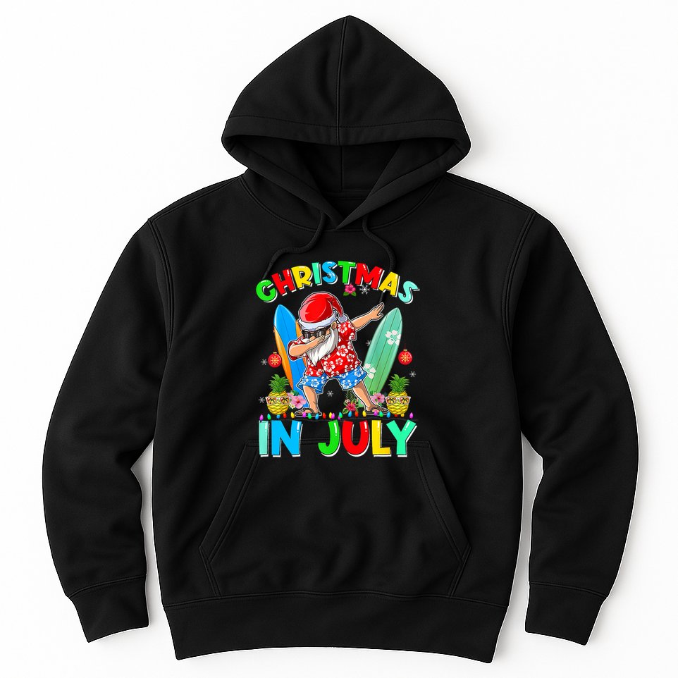 Dabbing Santa T Christmas In July Hawaiian Xmas Hoodie