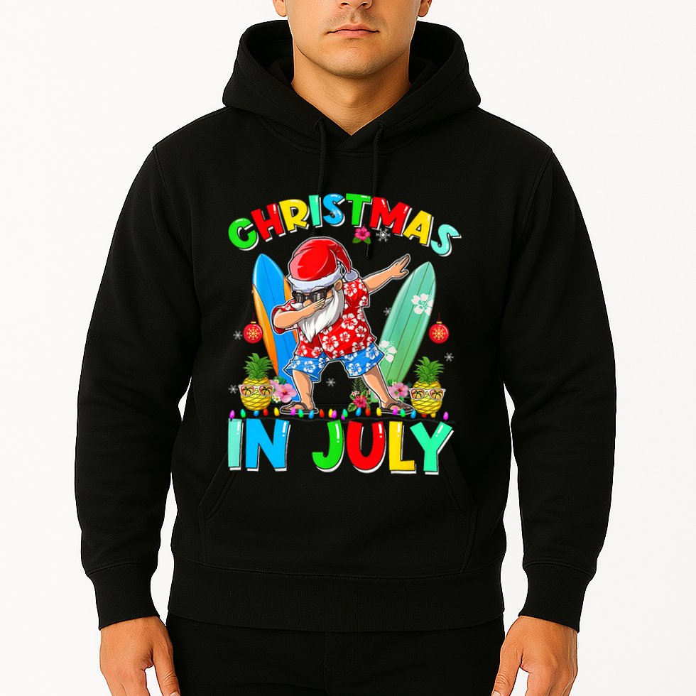 Dabbing Santa T Christmas In July Hawaiian Xmas Hoodie