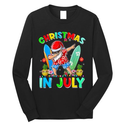 Dabbing Santa T Christmas In July Hawaiian Xmas Long Sleeve Shirt
