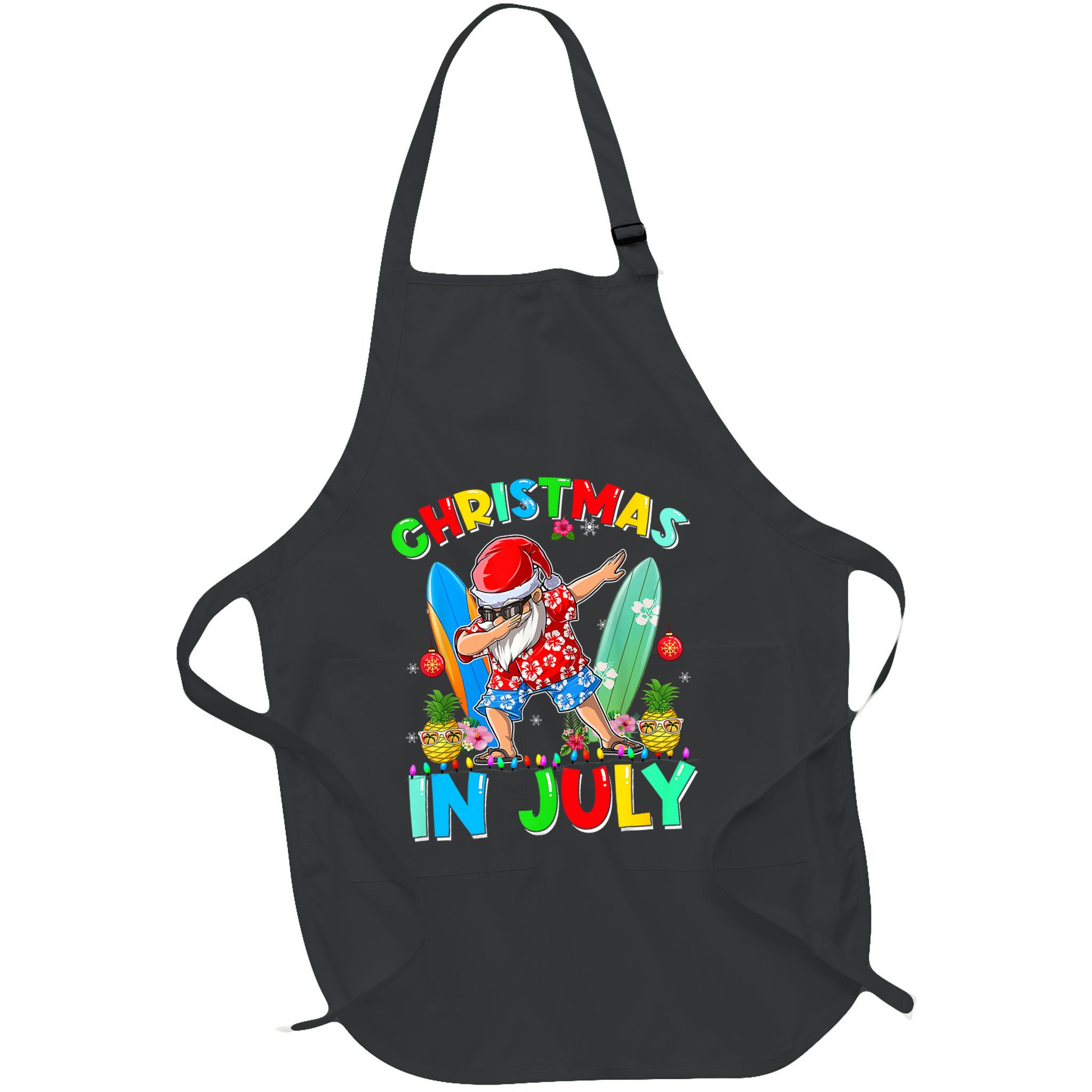 Dabbing Santa T Christmas In July Hawaiian Xmas Apron