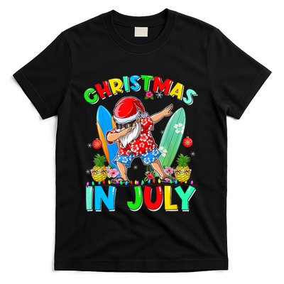 Dabbing Santa T Christmas In July Hawaiian Xmas T-Shirt