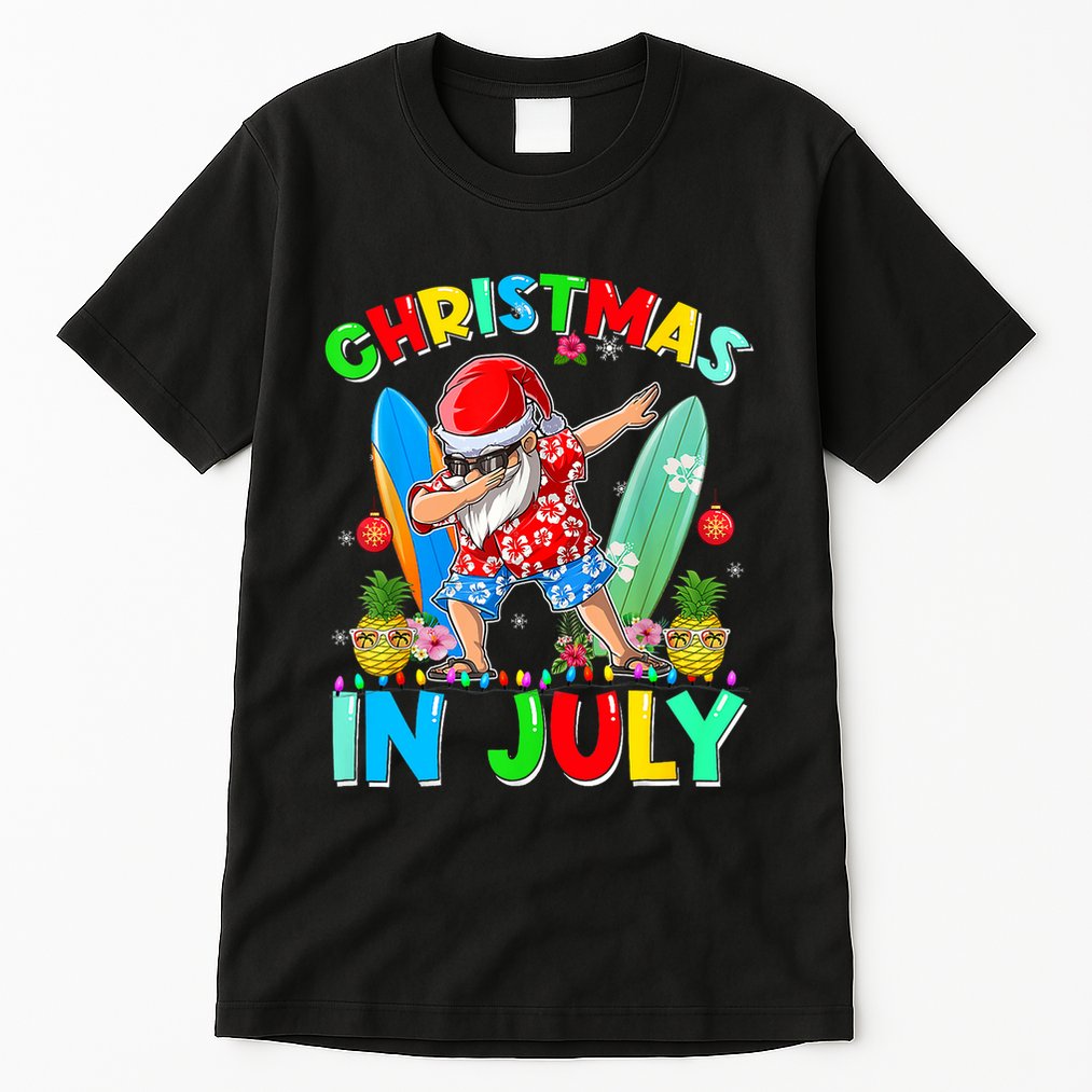 Dabbing Santa T Christmas In July Hawaiian Xmas Tall T-Shirt