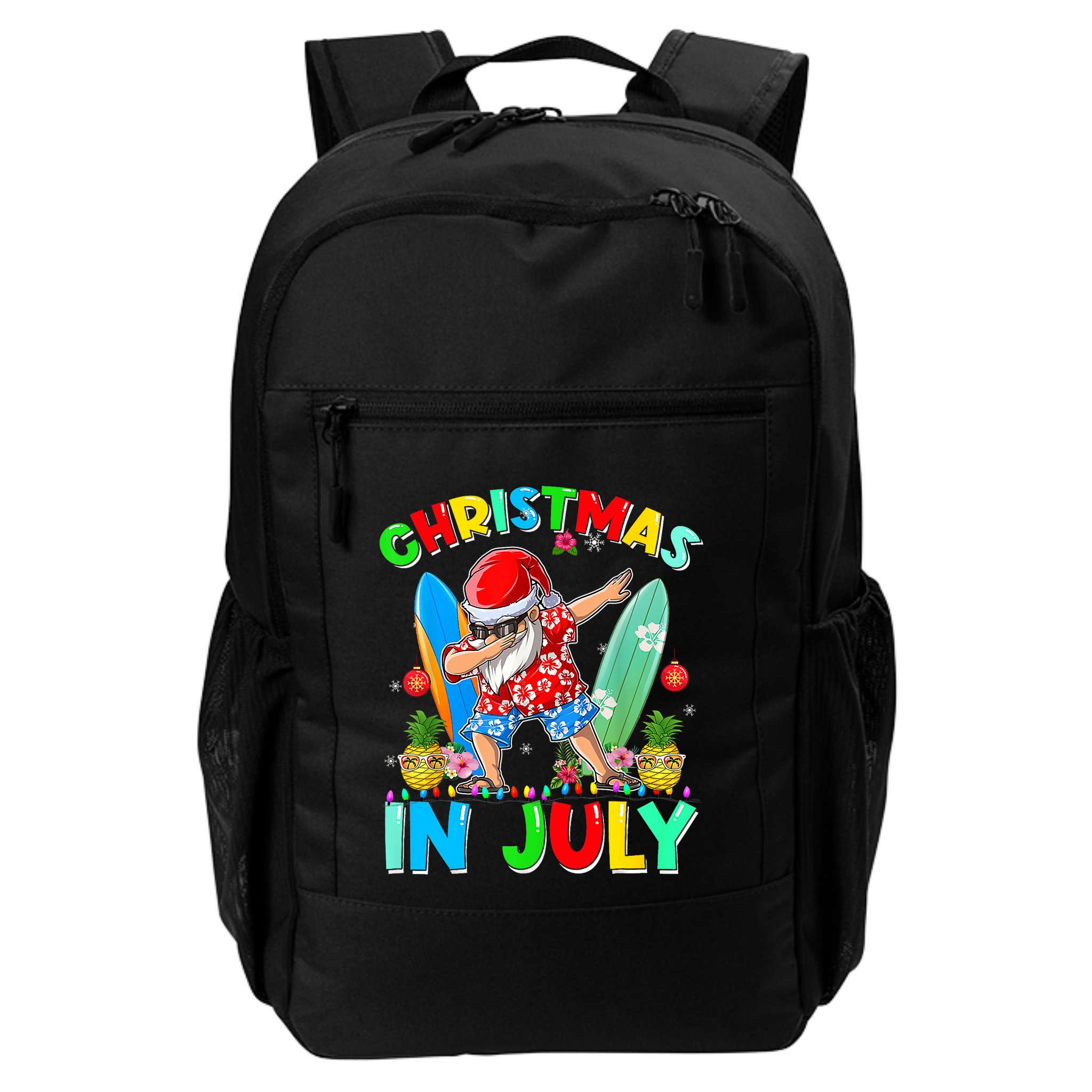 Dabbing Santa T Christmas In July Hawaiian Xmas Backpack