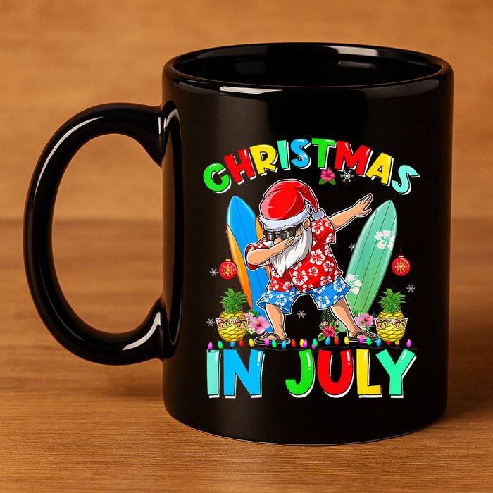 Dabbing Santa T Christmas In July Hawaiian Xmas 11oz C Handle Ceramic Mug