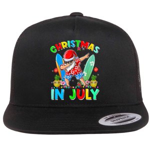 Dabbing Santa T Christmas In July Hawaiian Xmas Flat Bill Trucker Hat