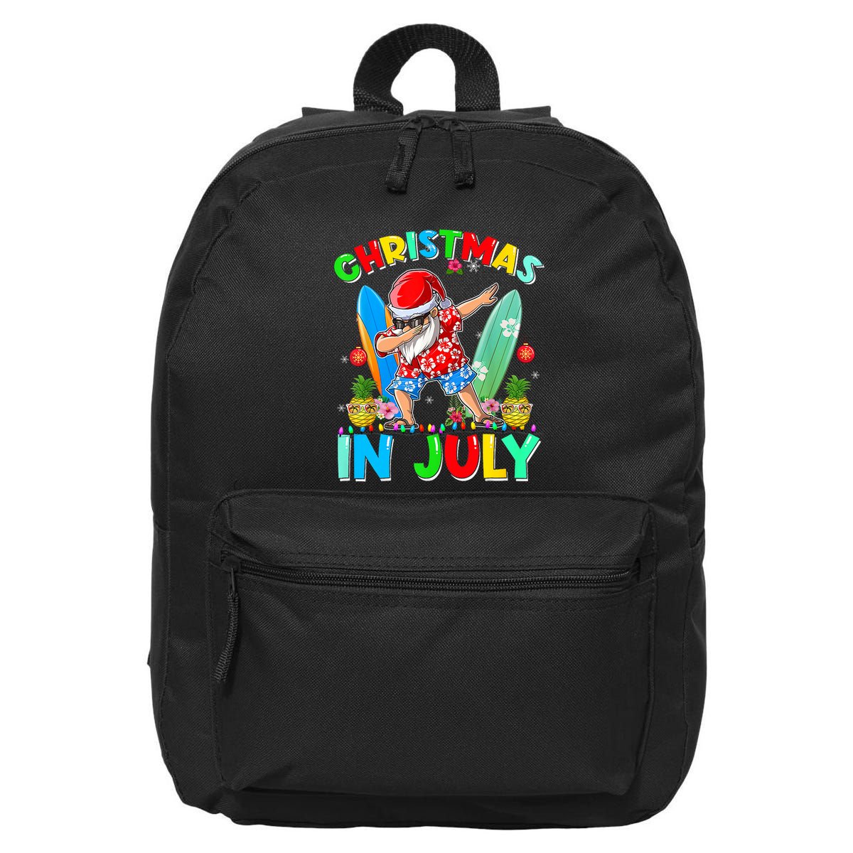 Dabbing Santa T Christmas In July Hawaiian Xmas 16 in Basic Backpack