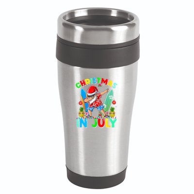 Dabbing Santa T Christmas In July Hawaiian Xmas 16oz Travel Tumbler