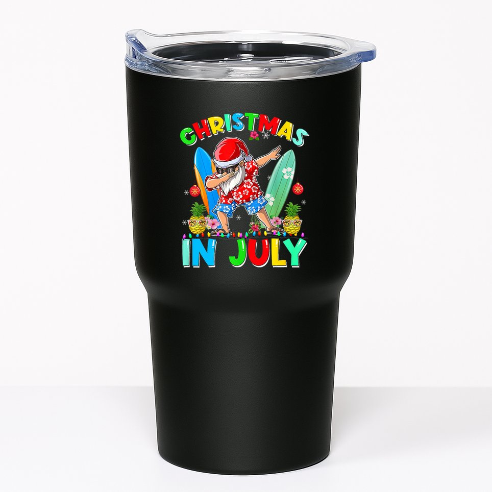 Dabbing Santa T Christmas In July Hawaiian Xmas Tumbler