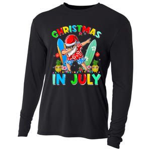 Dabbing Santa T Christmas In July Hawaiian Xmas Cooling Performance Long Sleeve Crew