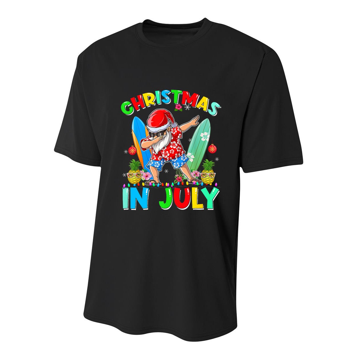 Dabbing Santa T Christmas In July Hawaiian Xmas Youth Performance Sprint T-Shirt