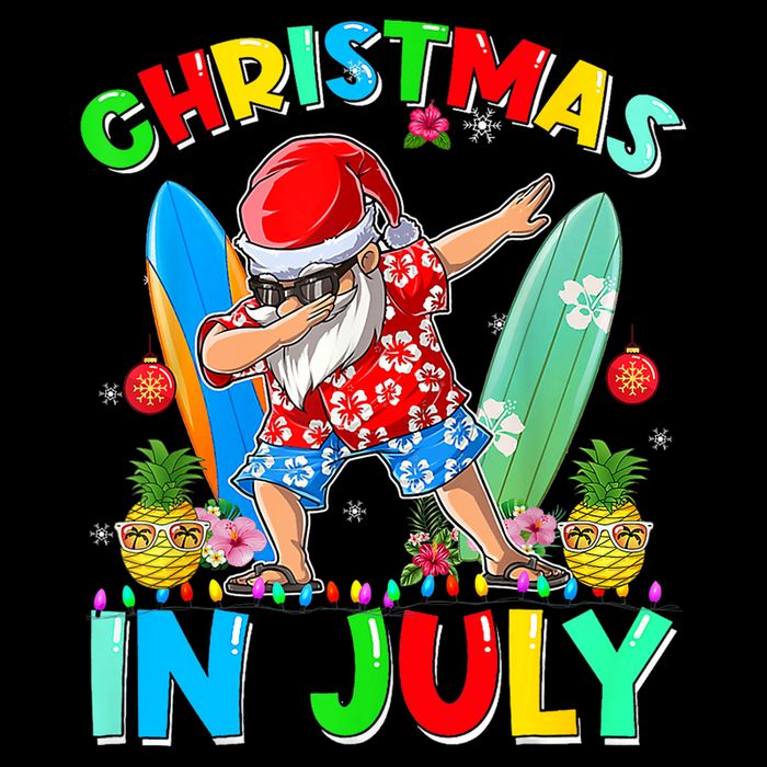 Dabbing Santa T Christmas In July Hawaiian Xmas Youth Performance Sprint T-Shirt