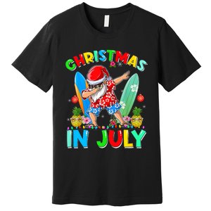 Dabbing Santa T Christmas In July Hawaiian Xmas Premium T-Shirt