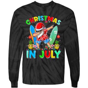 Dabbing Santa T Christmas In July Hawaiian Xmas Tie-Dye Long Sleeve Shirt