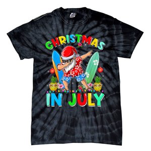 Dabbing Santa T Christmas In July Hawaiian Xmas Tie-Dye T-Shirt