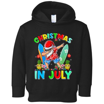 Dabbing Santa T Christmas In July Hawaiian Xmas Toddler Hoodie