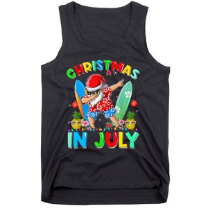 Dabbing Santa T Christmas In July Hawaiian Xmas Tank Top