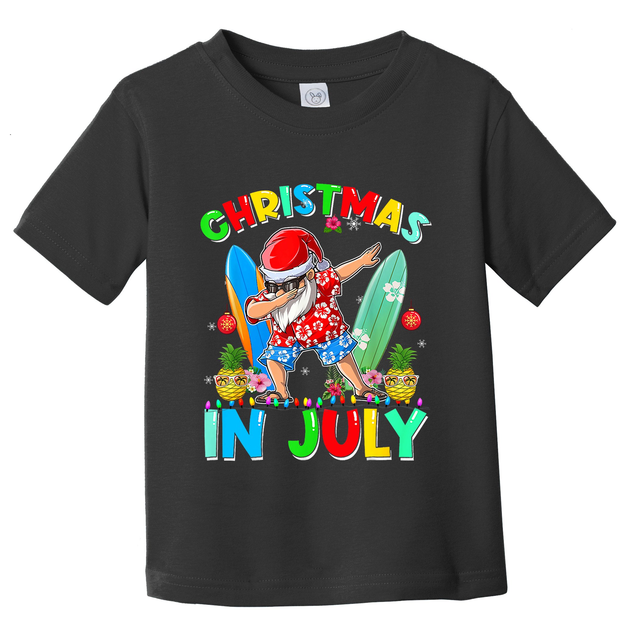 Dabbing Santa T Christmas In July Hawaiian Xmas Toddler T-Shirt