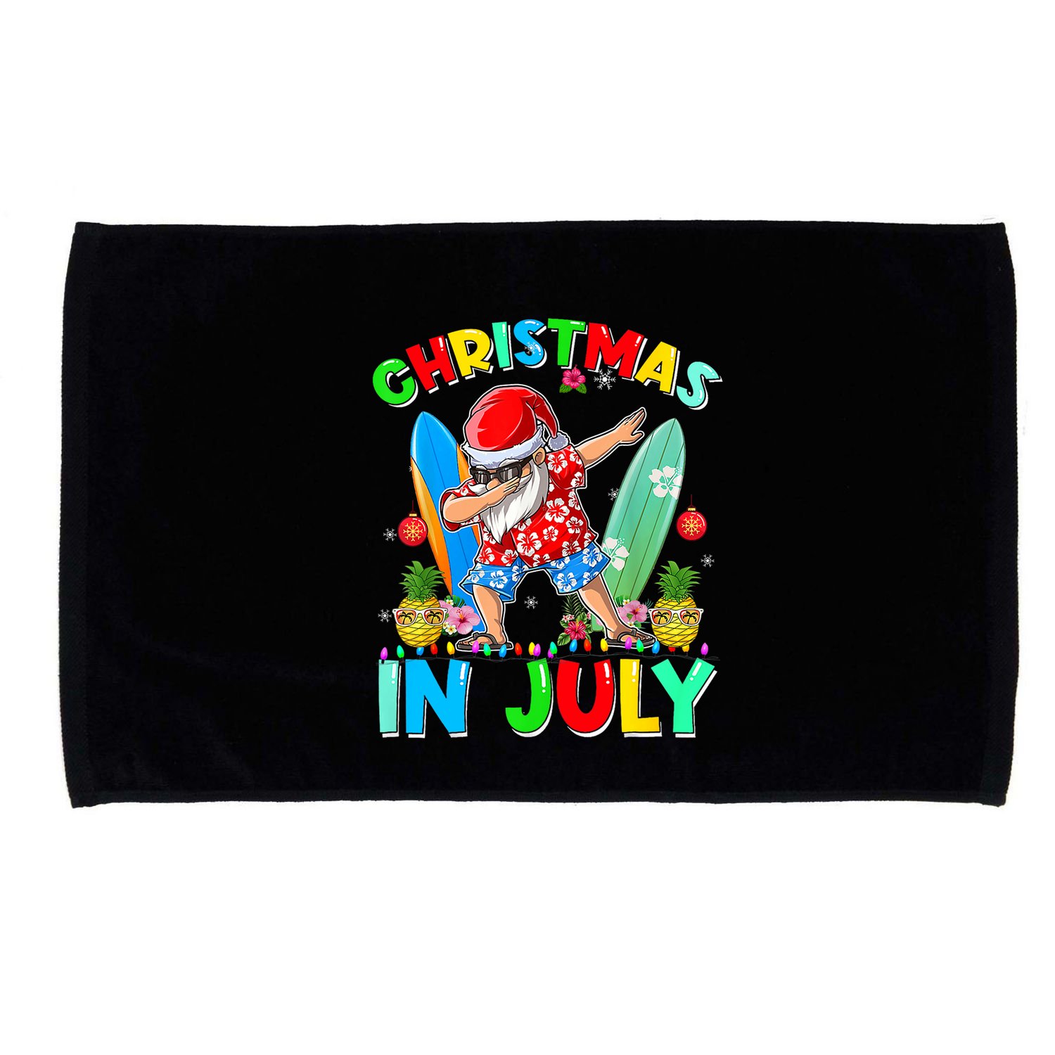 Dabbing Santa T Christmas In July Hawaiian Xmas Microfiber Hand Towel