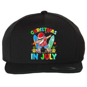 Dabbing Santa T Christmas In July Hawaiian Xmas Wool Snapback Cap