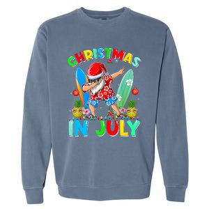 Dabbing Santa T Christmas In July Hawaiian Xmas Garment-Dyed Sweatshirt