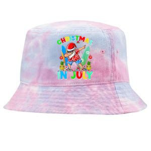 Dabbing Santa T Christmas In July Hawaiian Xmas Tie-Dyed Bucket Hat