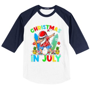 Dabbing Santa T Christmas In July Hawaiian Xmas Baseball Sleeve Shirt