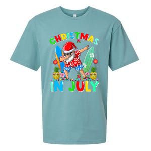 Dabbing Santa T Christmas In July Hawaiian Xmas Sueded Cloud Jersey T-Shirt