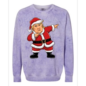 Dabbing Santa Trump Xmas Lights Christmas Colorblast Crewneck Sweatshirt