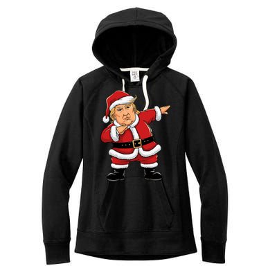 Dabbing Santa Trump Xmas Lights Christmas Women's Fleece Hoodie