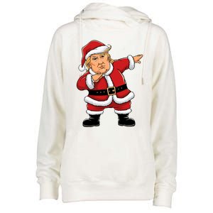 Dabbing Santa Trump Xmas Lights Christmas Womens Funnel Neck Pullover Hood