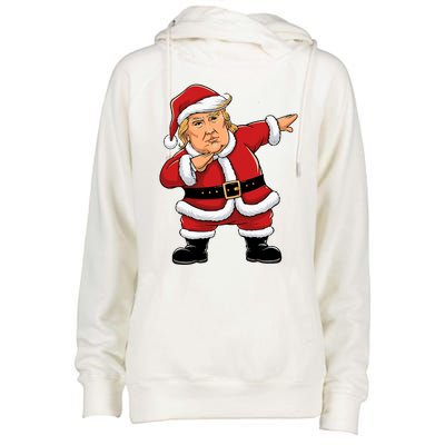 Dabbing Santa Trump Xmas Lights Christmas Womens Funnel Neck Pullover Hood