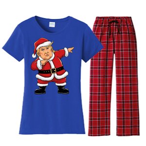 Dabbing Santa Trump Xmas Lights Christmas Women's Flannel Pajama Set