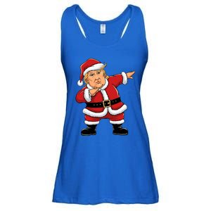 Dabbing Santa Trump Xmas Lights Christmas Ladies Essential Flowy Tank