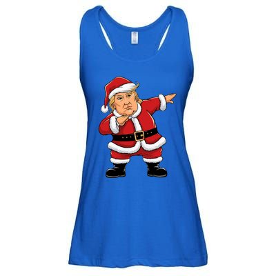 Dabbing Santa Trump Xmas Lights Christmas Ladies Essential Flowy Tank