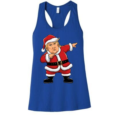 Dabbing Santa Trump Xmas Lights Christmas Women's Racerback Tank